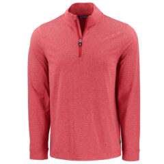 Cutter & Buck Adapt Recycled Soft Knit Stripe Men’s Quarter Zip Pullover - MCK01379_CRH_MANN_HG