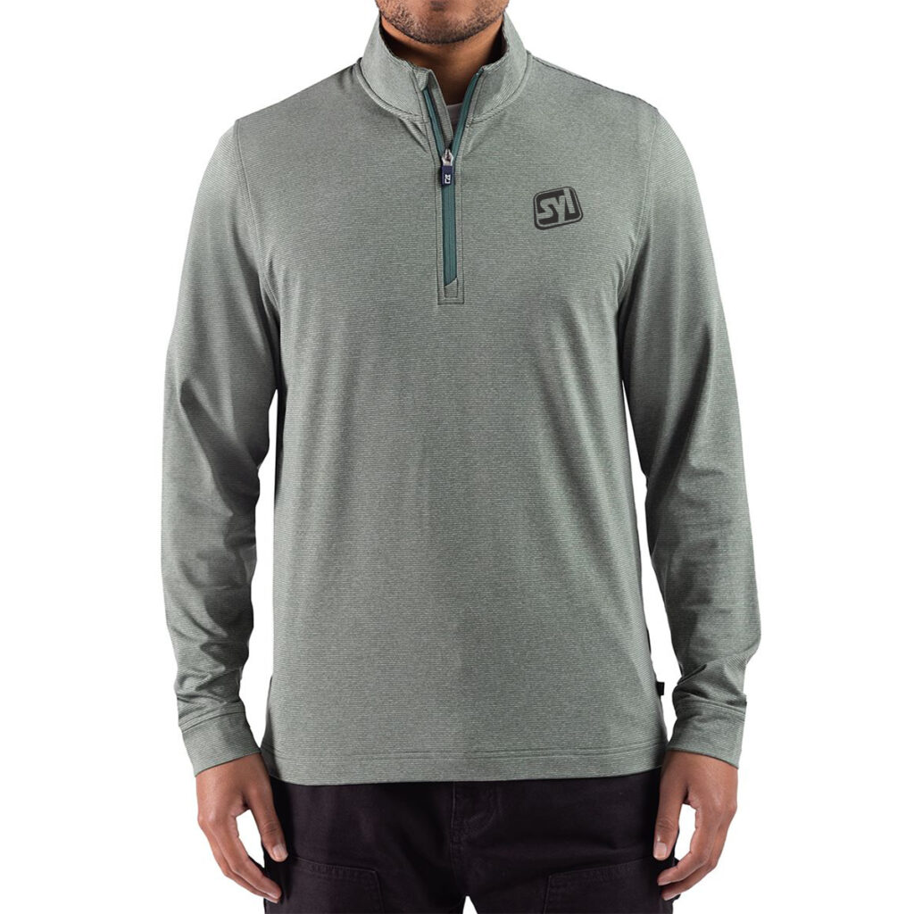 Cutter & Buck Adapt Recycled Soft Knit Stripe Men’s Quarter Zip Pullover - MCK01379_HH_PRO_HG