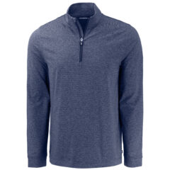 Cutter & Buck Adapt Recycled Soft Knit Stripe Men’s Quarter Zip Pullover - MCK01379_NVH_MANN_HG