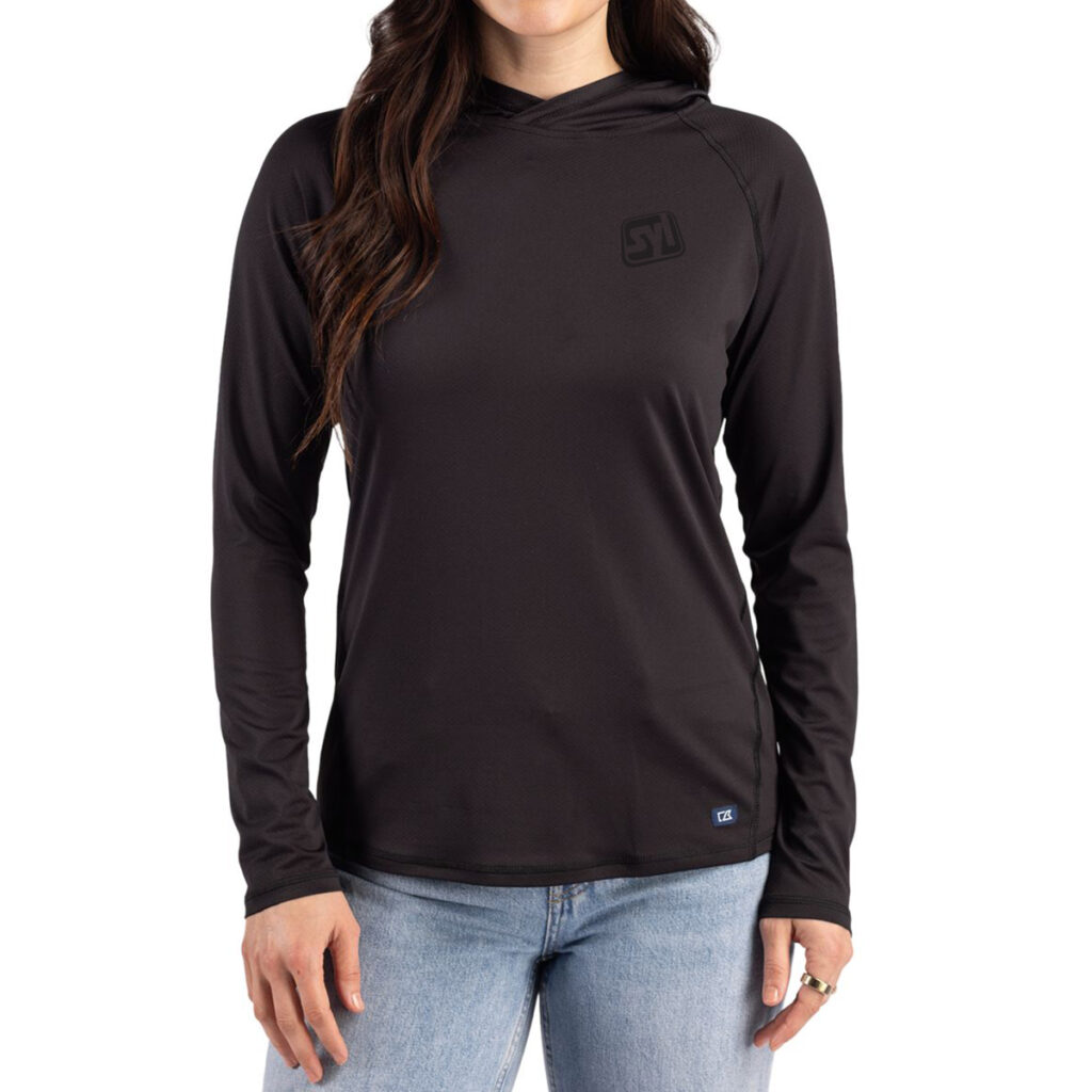 Cutter & Buck Prospect Recycled Featherlight Stretch Women’s Hooded Pullover - LCK00224_BL_PRO_HG
