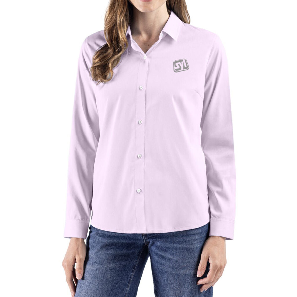 Cutter & Buck Skyline End on End Recycled Long Sleeve Women’s Dress Shirt - LCW00019_CLP_PRO_HG