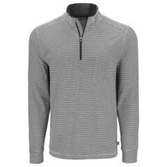 Cutter & Buck Forge Recycled Double Stripe Four-Way Stretch Men’s Quarter Zip Pullover - MCK01383_BLWH_MANN_HG