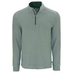 Cutter & Buck Forge Recycled Double Stripe Four-Way Stretch Men’s Quarter Zip Pullover - MCK01383_HTWH_MANN_HG